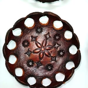 Vintage Tooled Leather Coasters